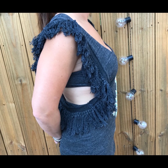 Boho Fringe Tassel  Festival Top Tank Small - Picture 3 of 5